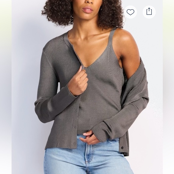 PINQUE Sweaters - Pinque Bardeoux Glossy Rib Sweater Set